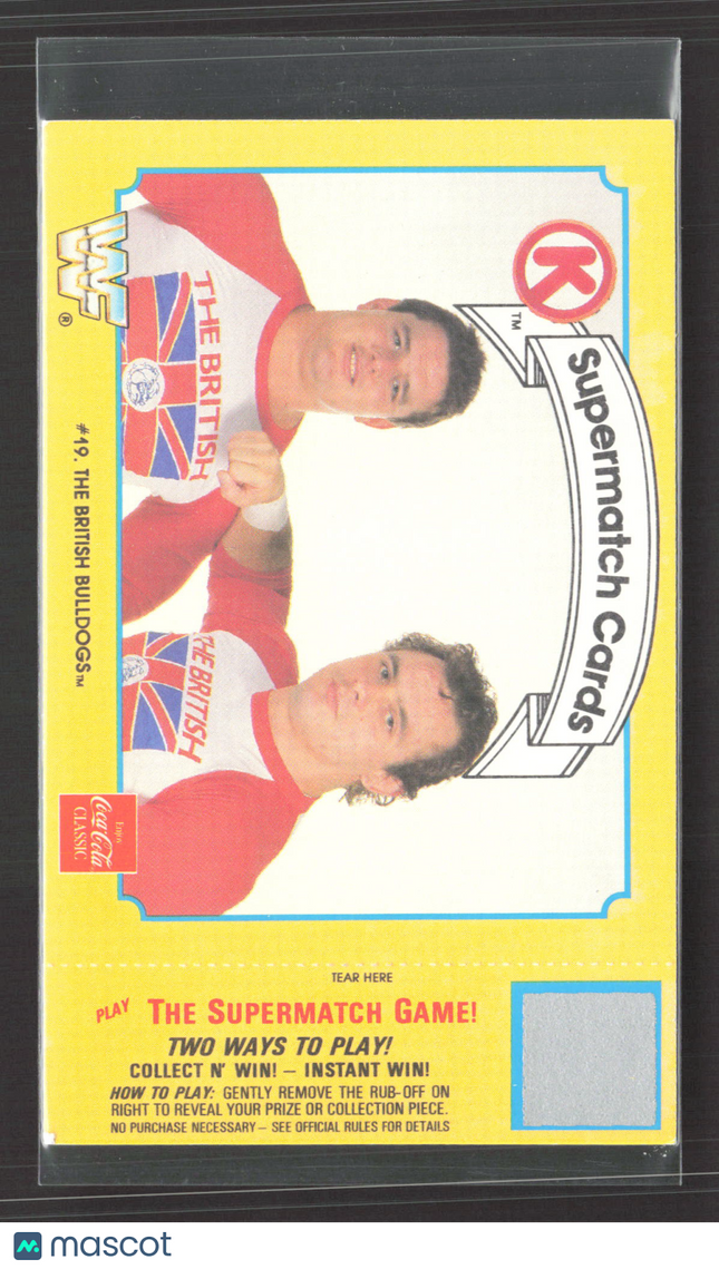 1987 Circle K WWF Supermatch Cards The British Bulldogs #19