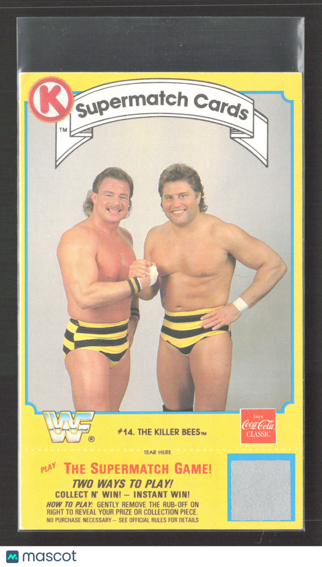 1987 Circle K WWF Supermatch Cards The Killer Bees Jim Brunzell Brian Blair #14