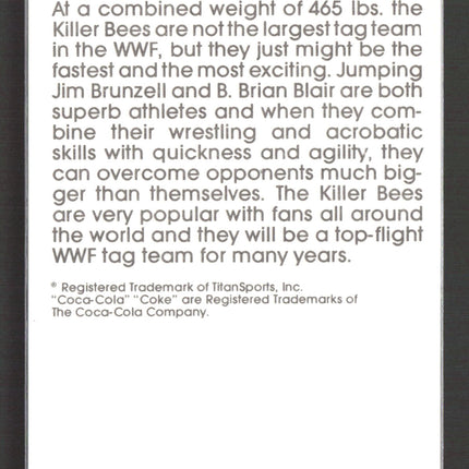 1987 Circle K WWF Supermatch Cards The Killer Bees Jim Brunzell Brian Blair #14