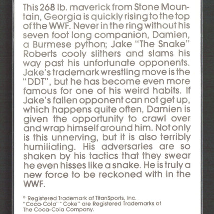 1987 Circle K WWF Supermatch Cards Jake "The Snake" Roberts #13