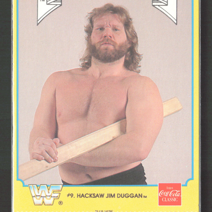 1987 Circle K Coca-Cola WWF Supermatch Cards Hacksaw Jim Duggan #9
