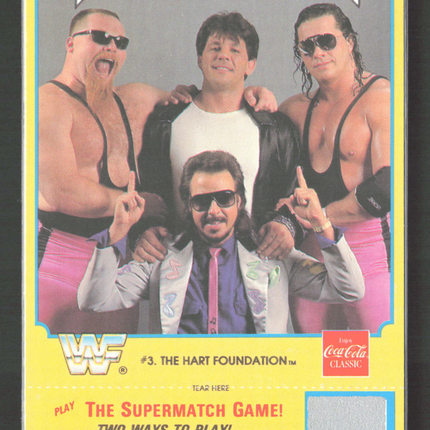 1987 Coca-Cola K-Mart WWF Supermatch Cards The Hart Foundation #3