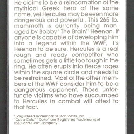 1987 Circle K WWF Supermatch Cards Bobby "The Brain" Heenan Hercules #2