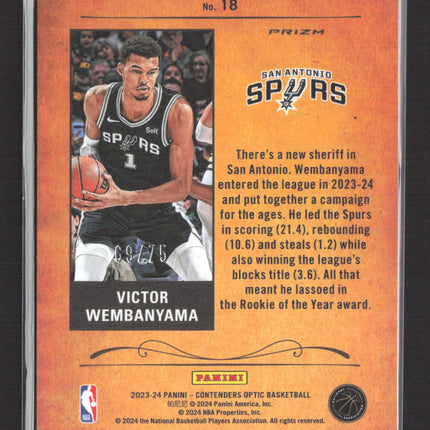 2023 Panini Contenders Optic Rookie Roundup Victor Wembanyama #18 Blue /75 RC