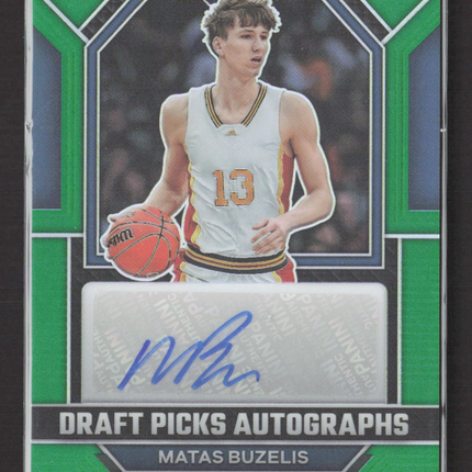 2023 Panini Prizm Draft Picks Matas Buzelis #DPA-MBZ Green Draft Picks Auto