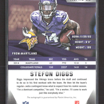 2015 Panini Rookies & Stars Stefon Diggs #RS-SD RC Auto /99