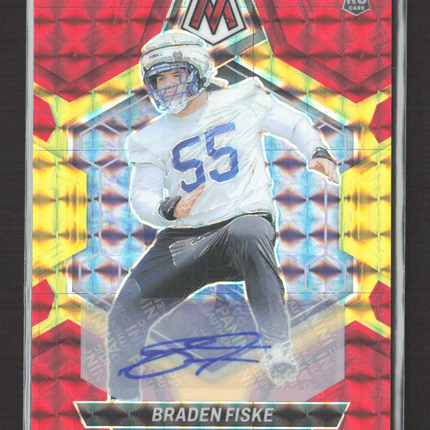2024 Panini Mosaic Prizm Football Braden Fiske #339 Red RC Auto