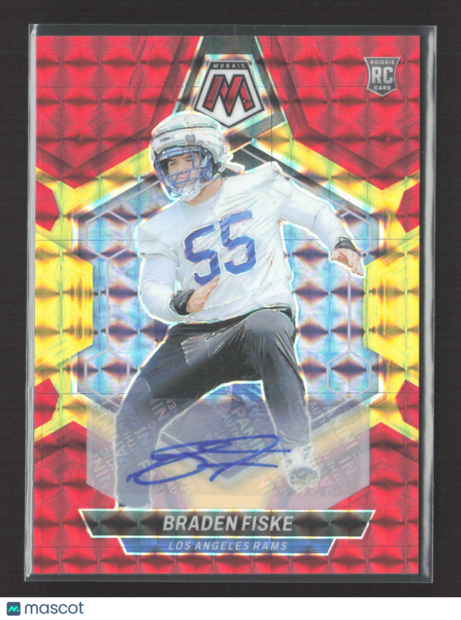 2024 Panini Mosaic Prizm Football Braden Fiske #339 Red RC Auto