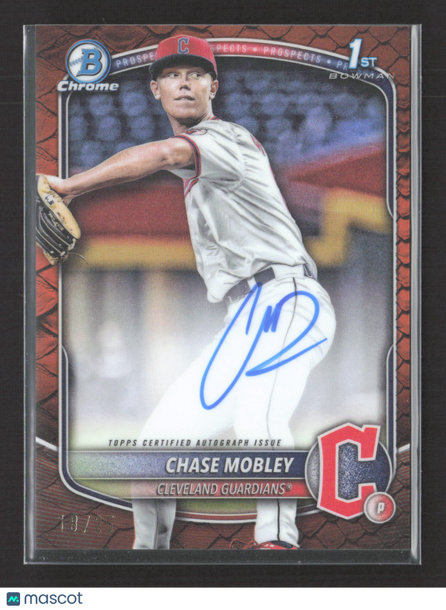 2025 Bowman Chrome Chase Mobley #CPA-CMY Orange Reptilian Refractor Auto /25