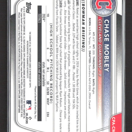 2025 Bowman Chrome Chase Mobley #CPA-CMY Orange Reptilian Refractor Auto /25