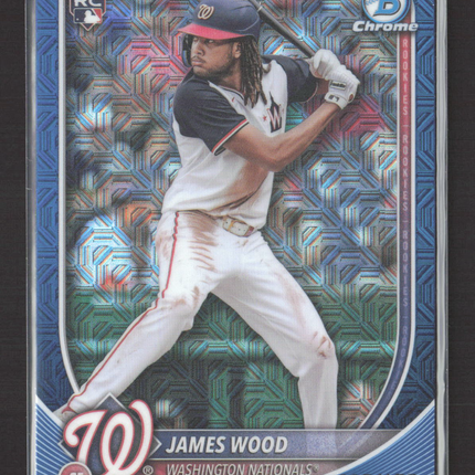 2025 Topps Bowman Chrome James Wood #29 Blue Mojo Refractor RC 007/175