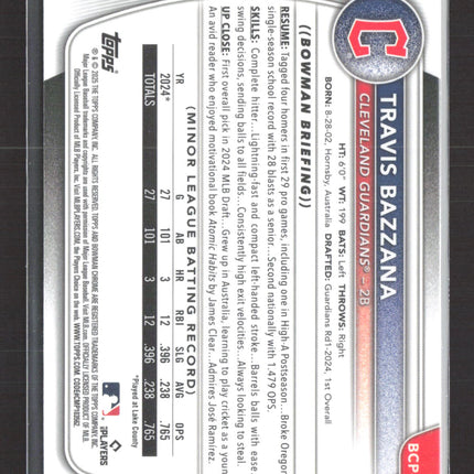 2025 Bowman Chrome Mosaic Travis Bazzana #BCP-131 Purple 090/250