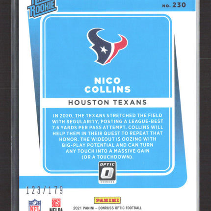 2021 Panini Donruss Optic Nico Collins #230 Blue 123/179