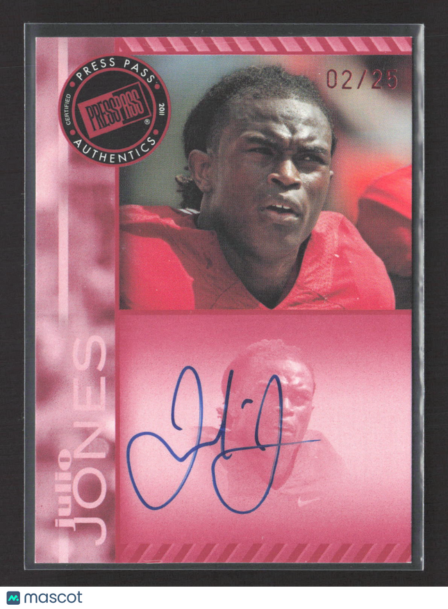 2011 Press Pass Signings Julio Jones #PPS-JJ 02/25 Auto