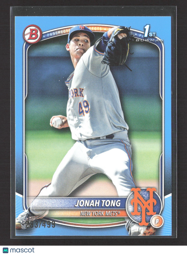 2025 Bowman Jonah Tong #BP-105 Sky Blue Paper 283/499