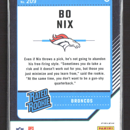 2024 Panini Donruss Optic Prizm Bo Nix #209 Holo