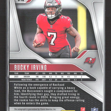 2024 Panini Prizm Bucky Irving #316 RC Auto Silver