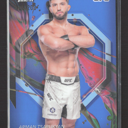 2024 Topps Finest UFC Arman Tsarukyan #92 Blue Refractor 005/200