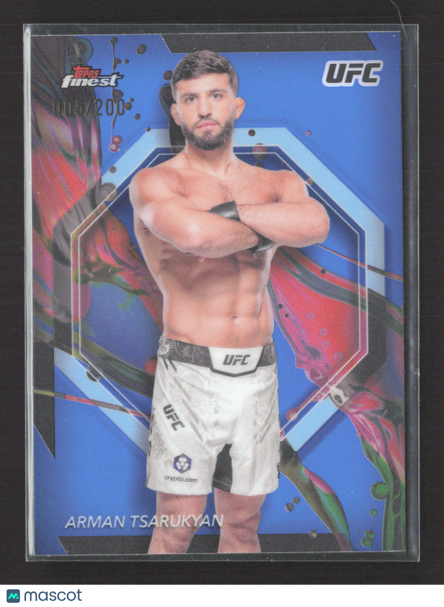 2024 Topps Finest UFC Arman Tsarukyan #92 Blue Refractor 005/200