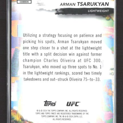 2024 Topps Finest UFC Arman Tsarukyan #92 Blue Refractor 005/200
