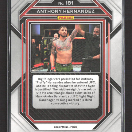 2023 Panini Prizm UFC Anthony Hernandez #181 Green RC