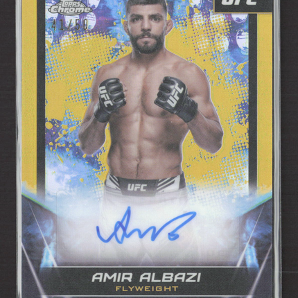 2024 Topps Chrome UFC Amir Albazi #FNA-AAL Gold Refractor 41/50 Auto