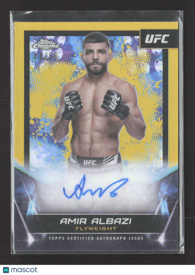 2024 Topps Chrome UFC Amir Albazi #FNA-AAL Gold Refractor 41/50 Auto