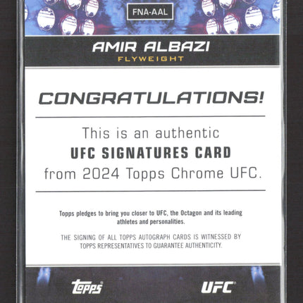 2024 Topps Chrome UFC Amir Albazi #FNA-AAL Gold Refractor 41/50 Auto