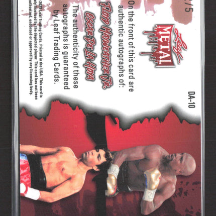2025 Leaf Metal Floyd Mayweather Jr. Oscar De La Hoya #DA-10 Red Dual 2/5 Auto