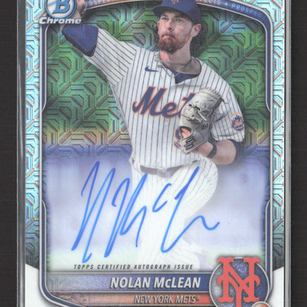 2025 Topps Bowman Chrome Nolan McLean #BMA-NM Mojo Refractor Auto