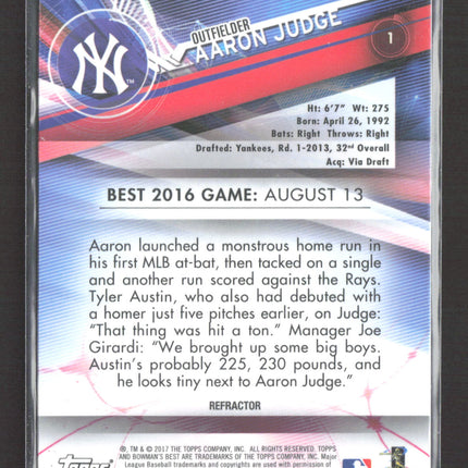 2017 Bowman's Best Aaron Judge #1 Refractor RC
