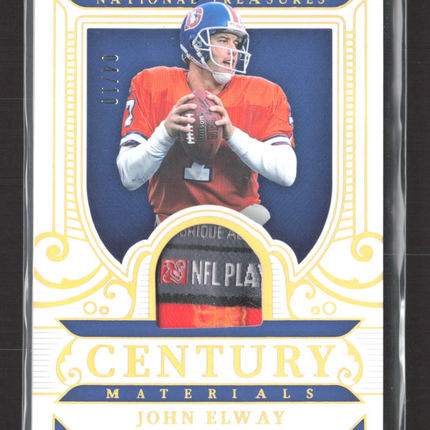 2026 National Treasures Century John Elway #CM-JEY 04/10 Laundry Tag Patch