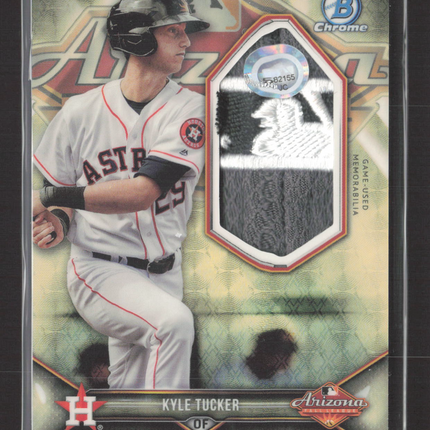 2018 Bowman Chrome Kyle Tucker #AFLR-KT Superfractor Game-Used Logoman Patch 1/1