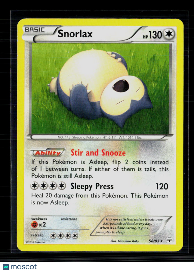 Pokemon 2016 Generations Snorlax #58/83