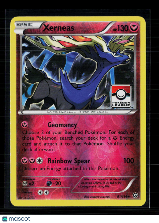 Pokemon Xerneas (Steam Siege League Promo) Promo 081/114 Reverse Holofoil