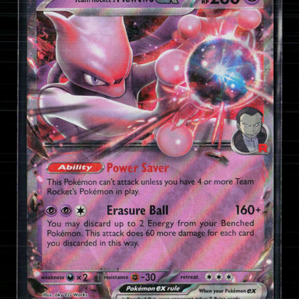 Pokemon 2025 Scarlet & Violet Black Bolt Team Rocket's Mewtwo EX RR #81/182
