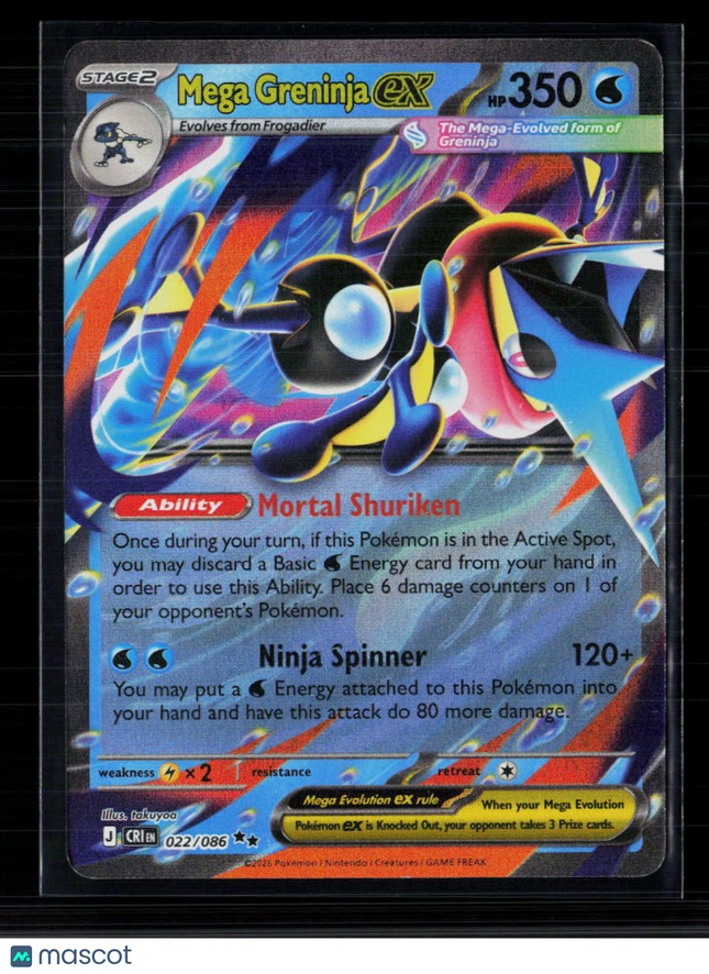 Pokemon 2026 Mega Evolution – Ascended Heroes Mega Greninja EX #22/86