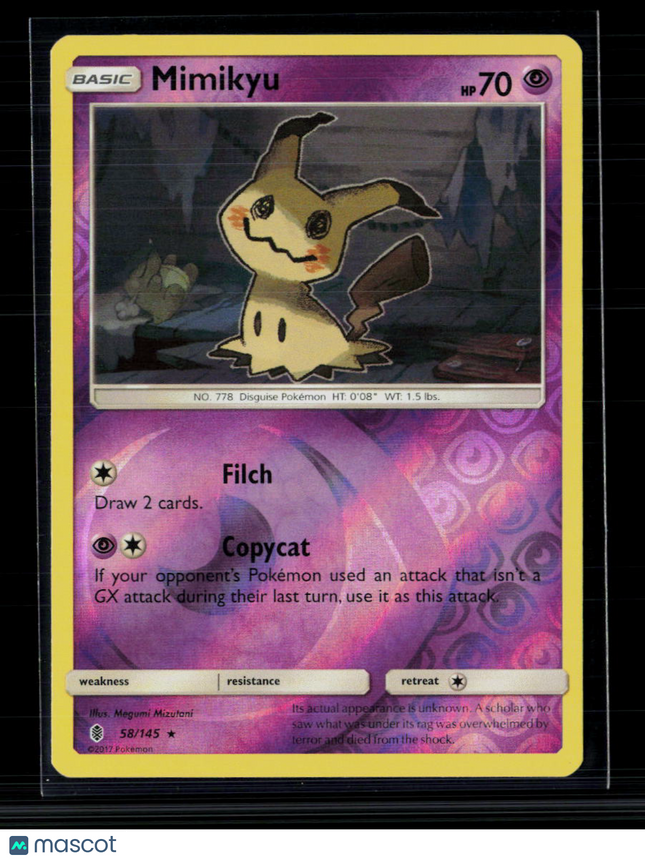Pokemon 2017 Guardians Rising Mimikyu #58/145 Reverse Holo