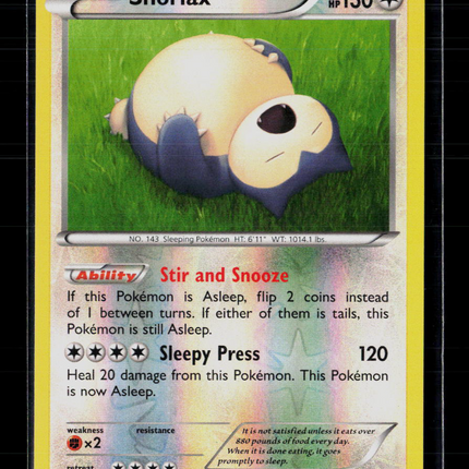 Pokemon 2014 XY Snorlax #80/106 Reverse Holo