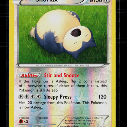 Pokemon 2014 XY Snorlax #80/106 Reverse Holo