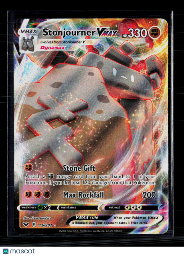 Pokemon 2020 Sword & Shield Stonjourner VMAX RRR #116/202
