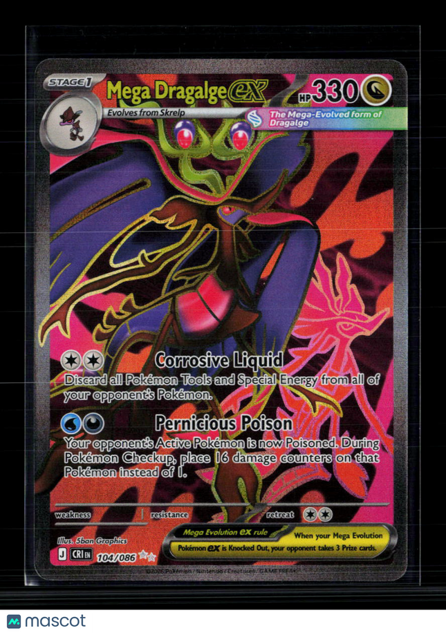 Pokemon 2026 Mega Evolution – Chaos Rising Mega Dragalge EX SAR #104/86