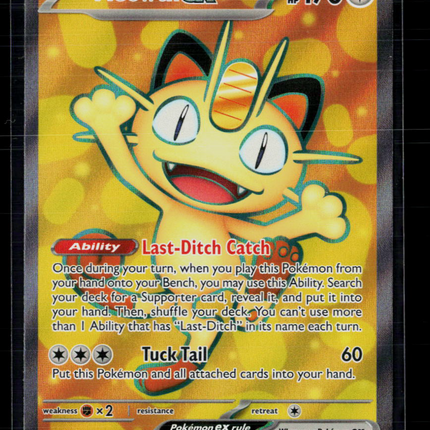 Pokemon 2025 Scarlet & Violet Perfect Order Meowth EX SR #107/88