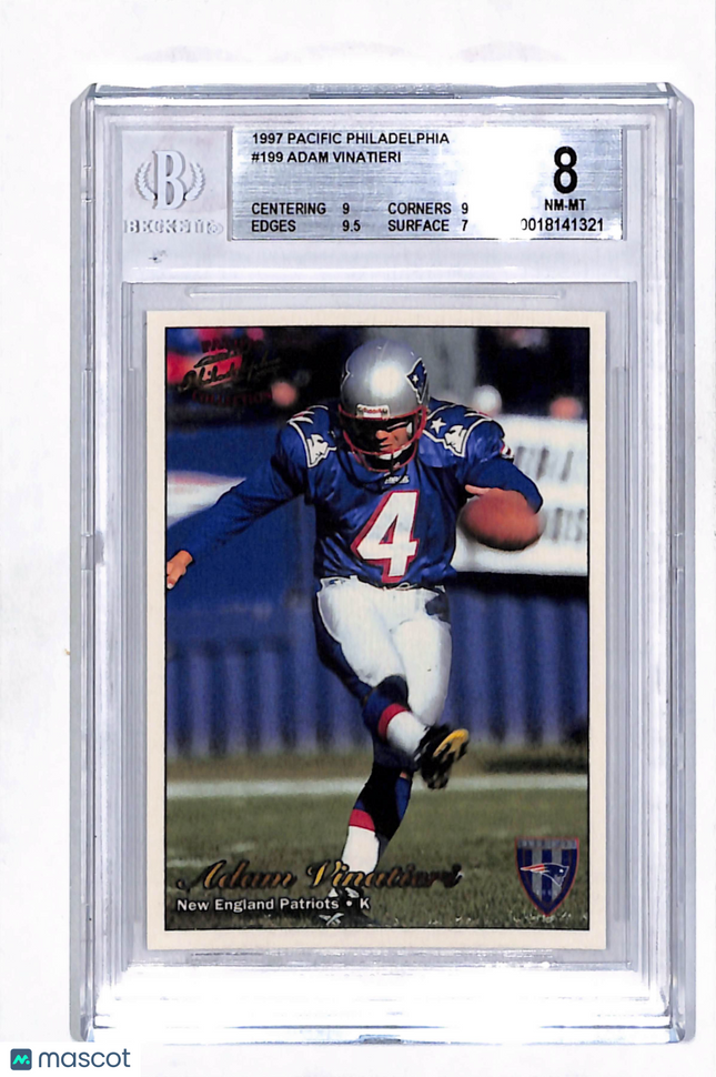 1997 Pacific Philadelphia Adam Vinatieri #199 Rookie BGS 8