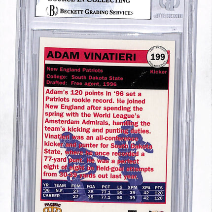 1997 Pacific Philadelphia Adam Vinatieri #199 Rookie BGS 8