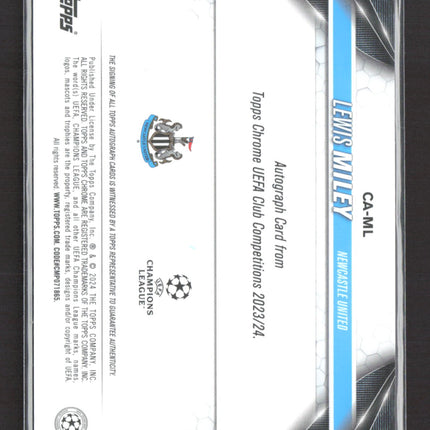 2024 Topps Chrome UEFA Lewis Miley #CA-ML Purple Speckle Refractor /299 RC Auto