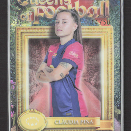 2025 Topps Chrome Queens of Football Claudia Pina #QF-1 Gold 14/50