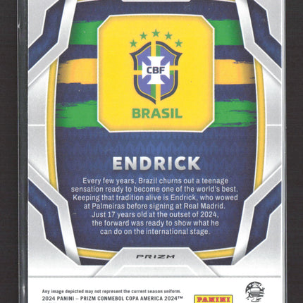 2024 Panini Prizm Copa America Endrick #24 Silver Pulsar RC