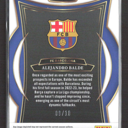 2025 Panini Select La Liga Prizm Alejandro Balde #52 Gold Mojo 09/10