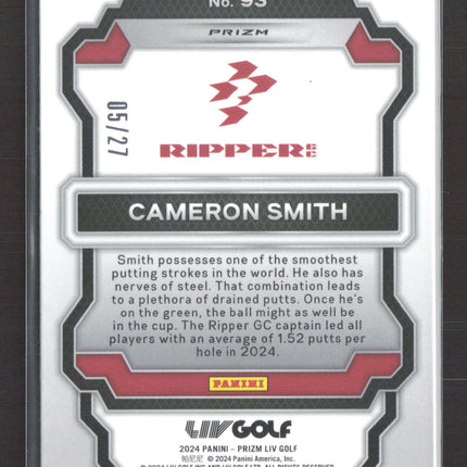 2024 Panini Prizm LIV Golf Cameron Smith #93 Cherry Blossom 05/27